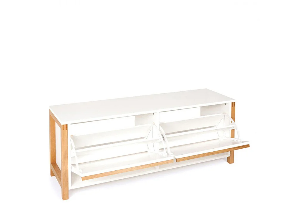 Northgate - Banc d'entrée avec rangement chaussures 2 portes - Blanc