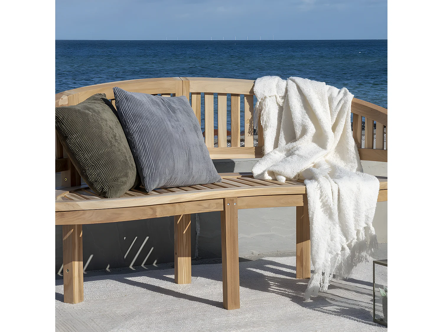 Boca - Banc de forme organique en teck L150cm : Couleur - Naturel