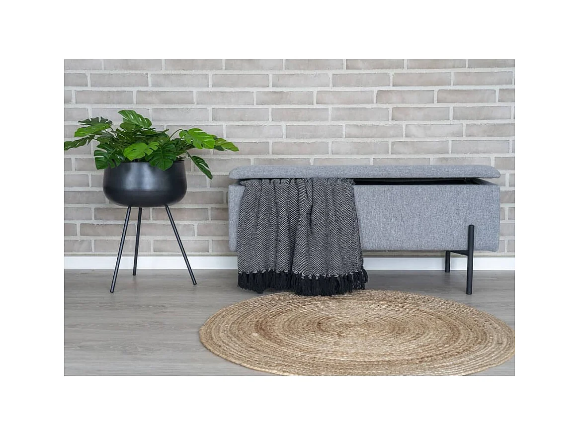 Watford Sitzbank mit Aufbewahrung hellgrau, schwarz.