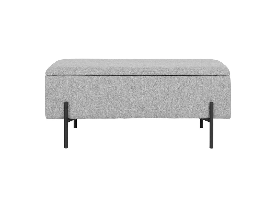 WATFORD 95 cm bank met opbergbox - stof of fluweel-Kleur Grijs