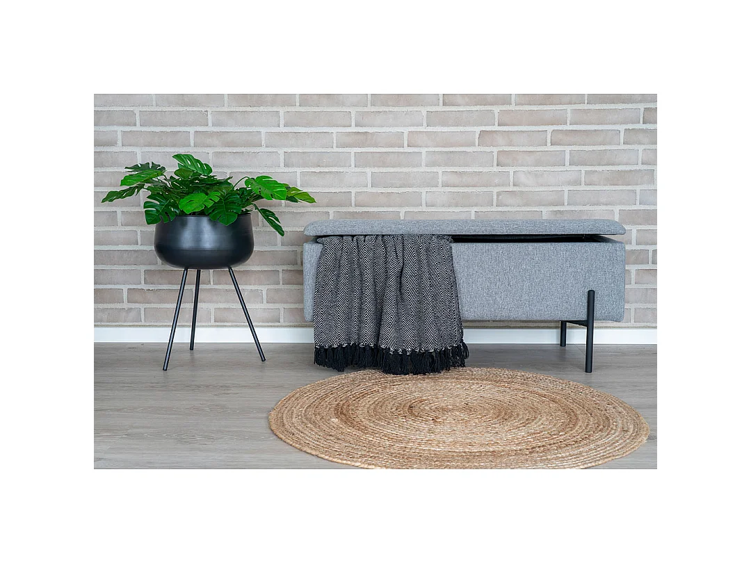 WATFORD 95 cm bank met opbergbox - stof of fluweel-Kleur Grijs