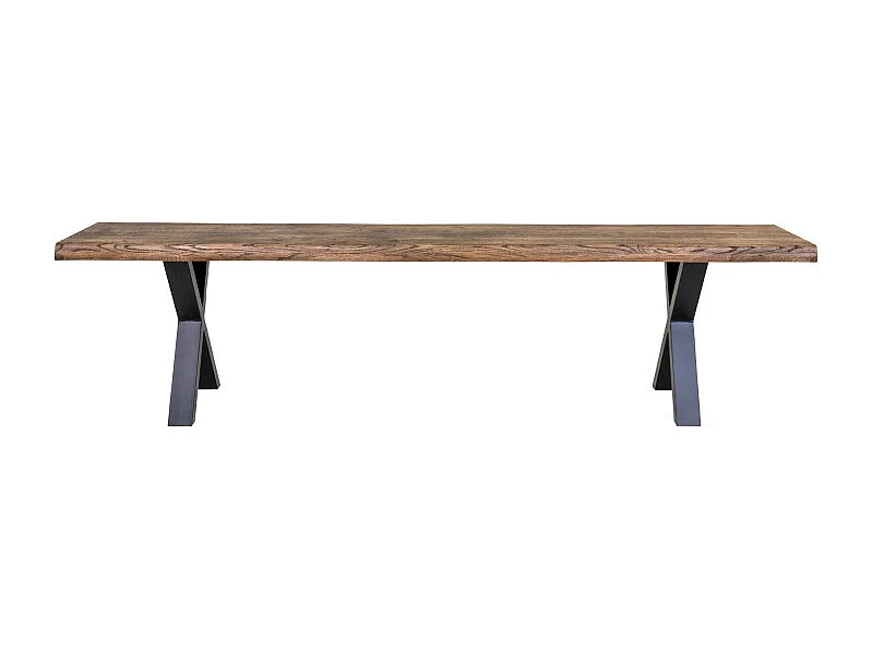 Tony bank met golvende rand, gerookte eik.