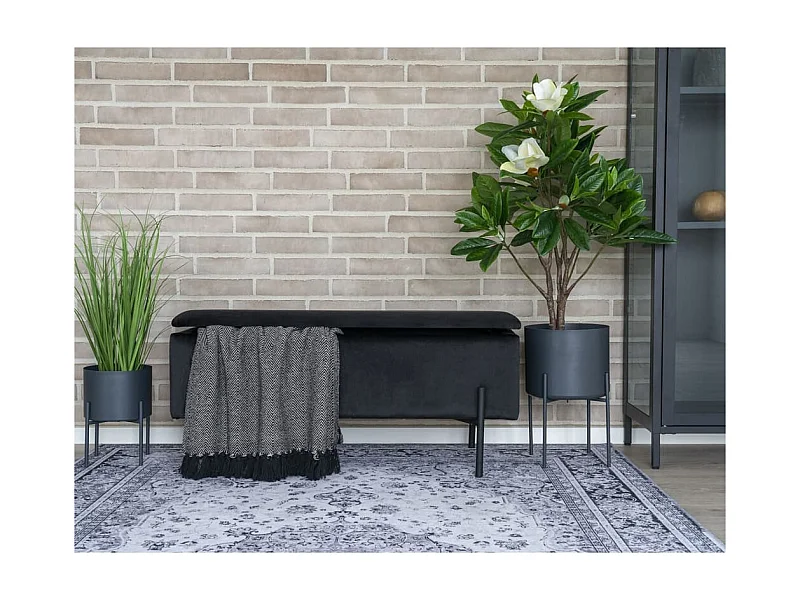 WATFORD 95 cm bank met opbergbox - stof of fluweel-Kleur Zwart