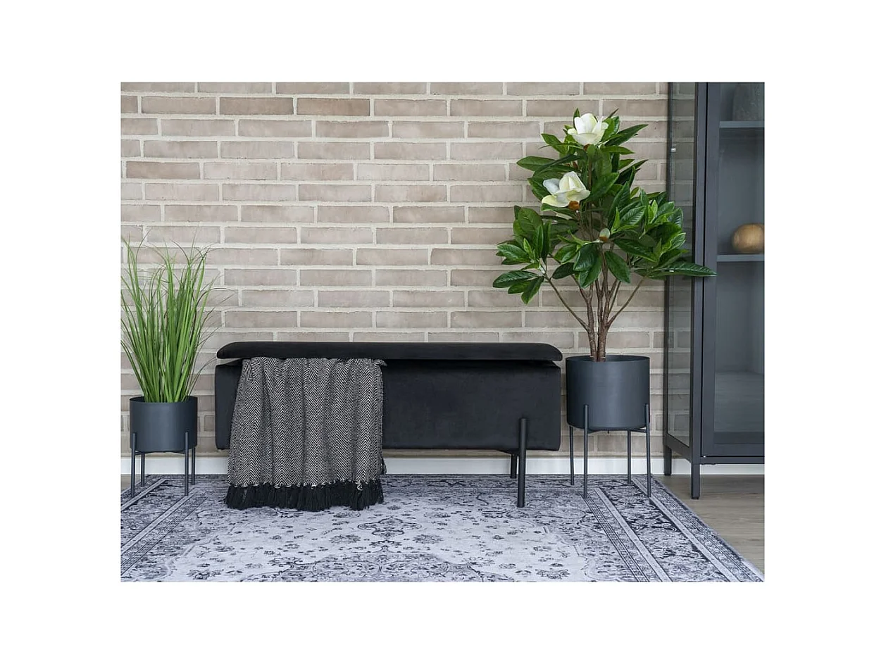 WATFORD 95 cm bank met opbergbox - stof of fluweel-Kleur Zwart