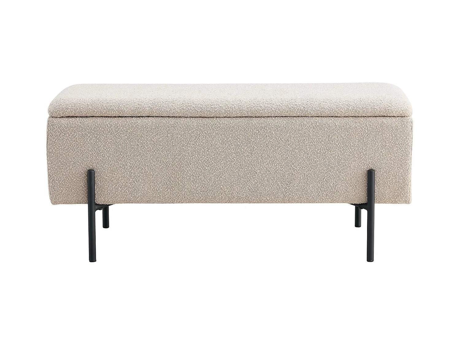 WATFORD 95 cm bank met opbergbox - stof of fluweel-Kleur Zwart