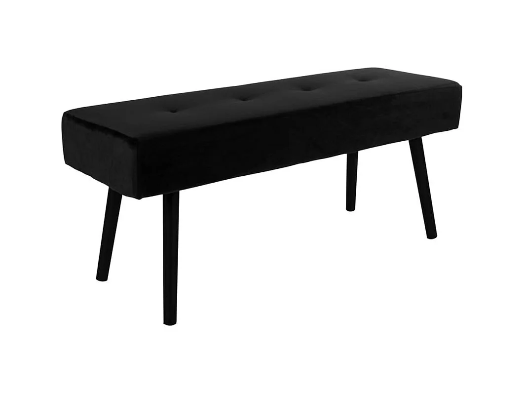 Banc en velours avec pieds acier noir SKIBY-Noir