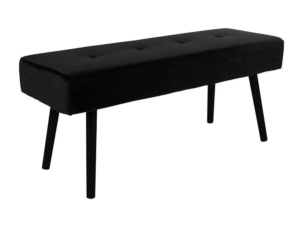 Banc en velours avec pieds acier noir SKIBY-Noir