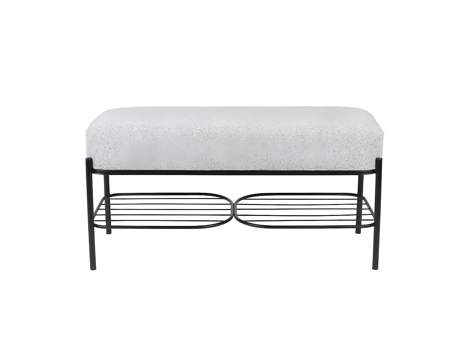 Milou - Banc en tissu et métal - Gris chiné