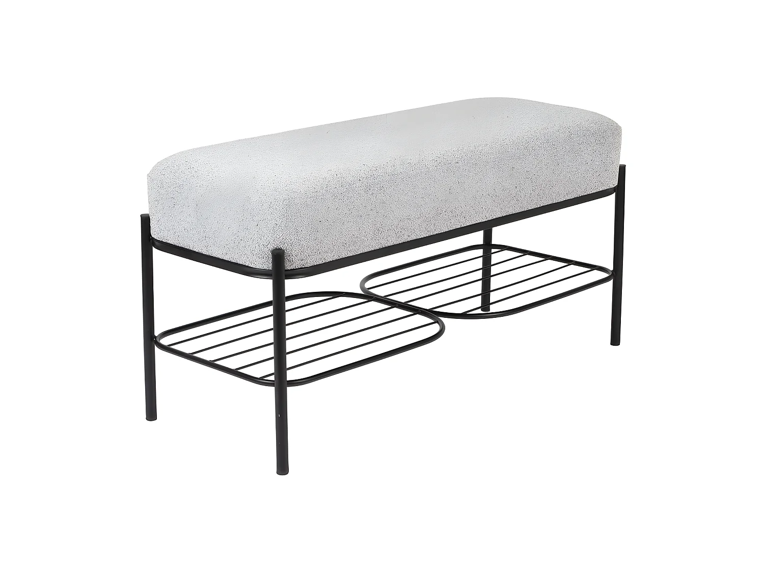 Milou - Banc en tissu et métal - Gris chiné