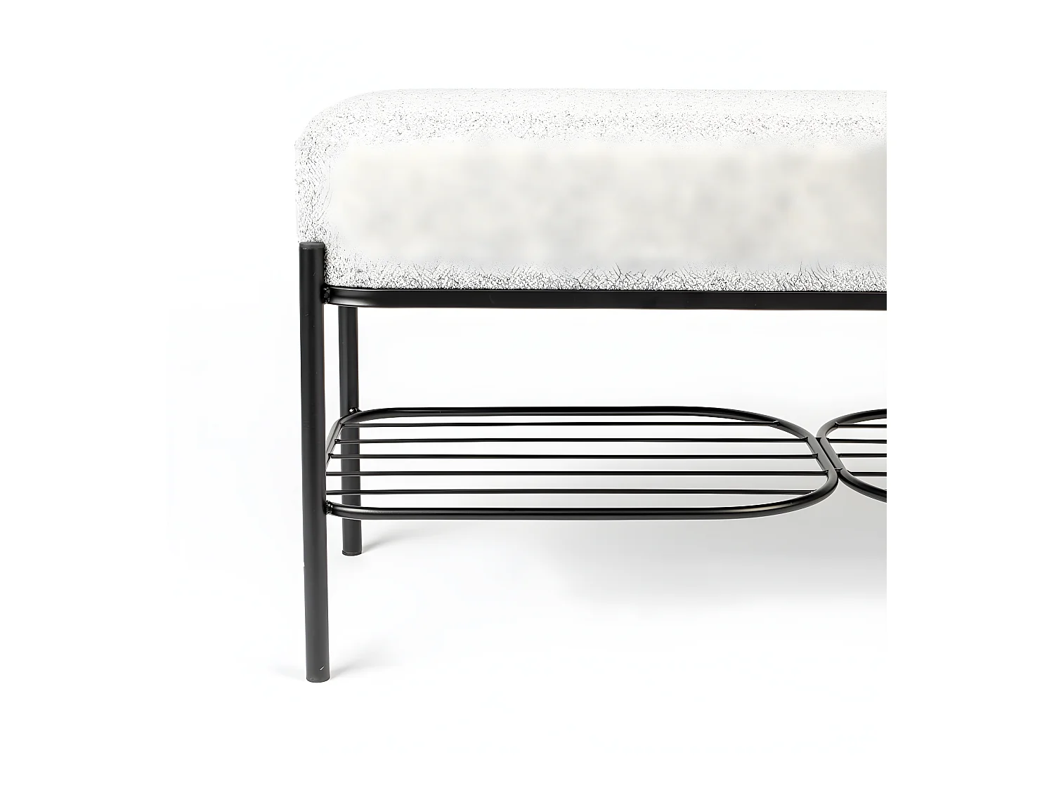 Milou - Banc en tissu et métal - Gris chiné