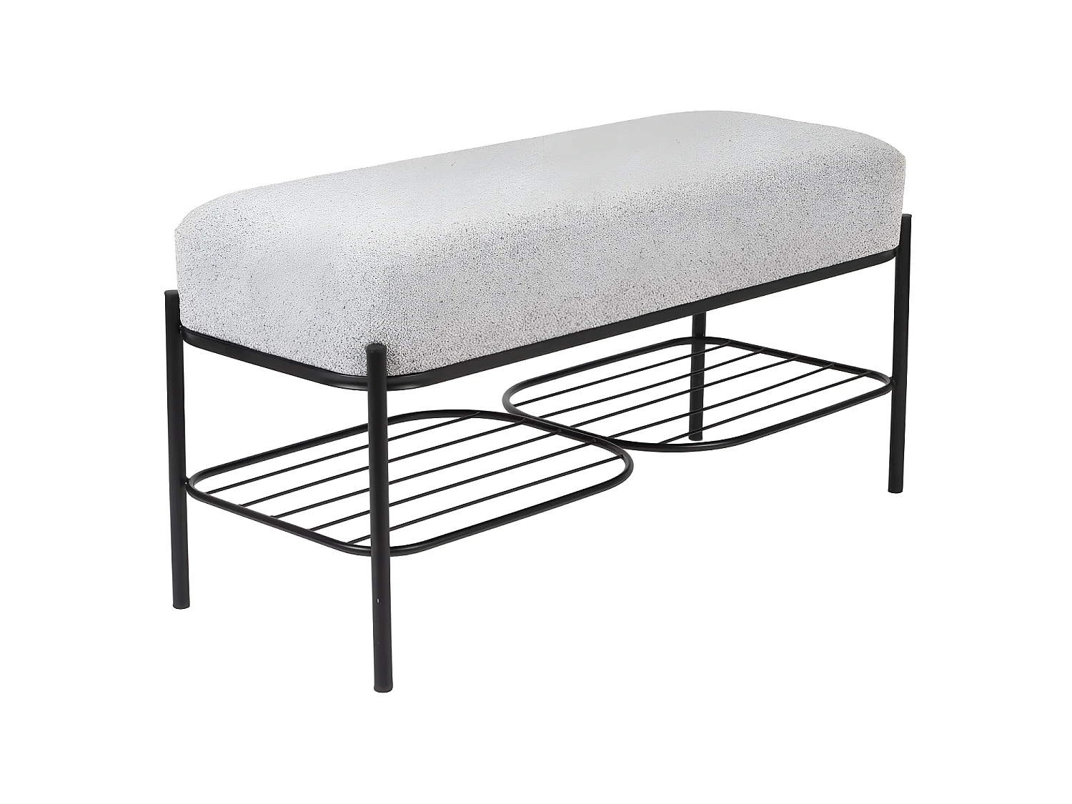 Milou - Banc en tissu et métal - Gris chiné