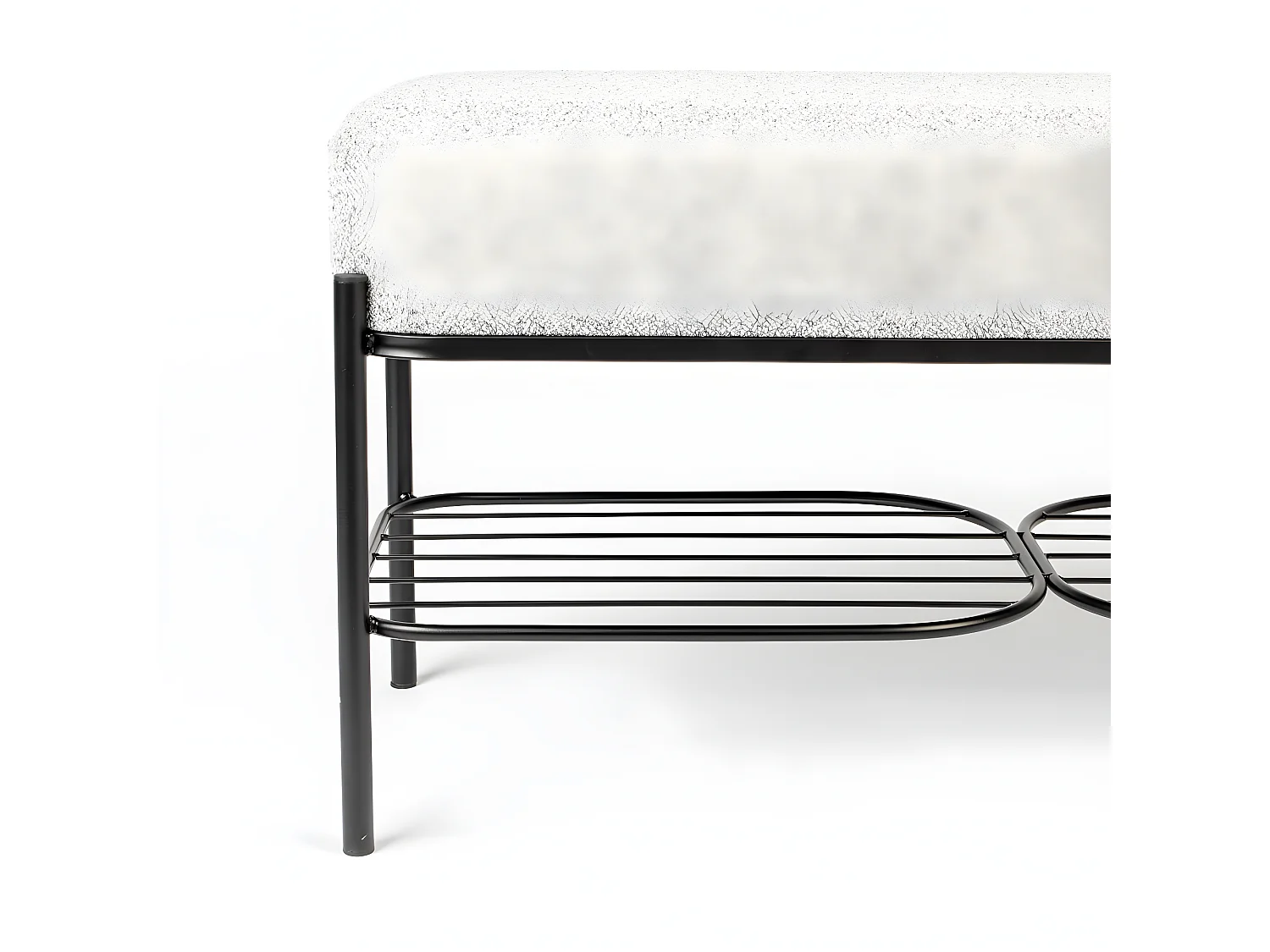 Milou - Banc en tissu et métal - Gris chiné