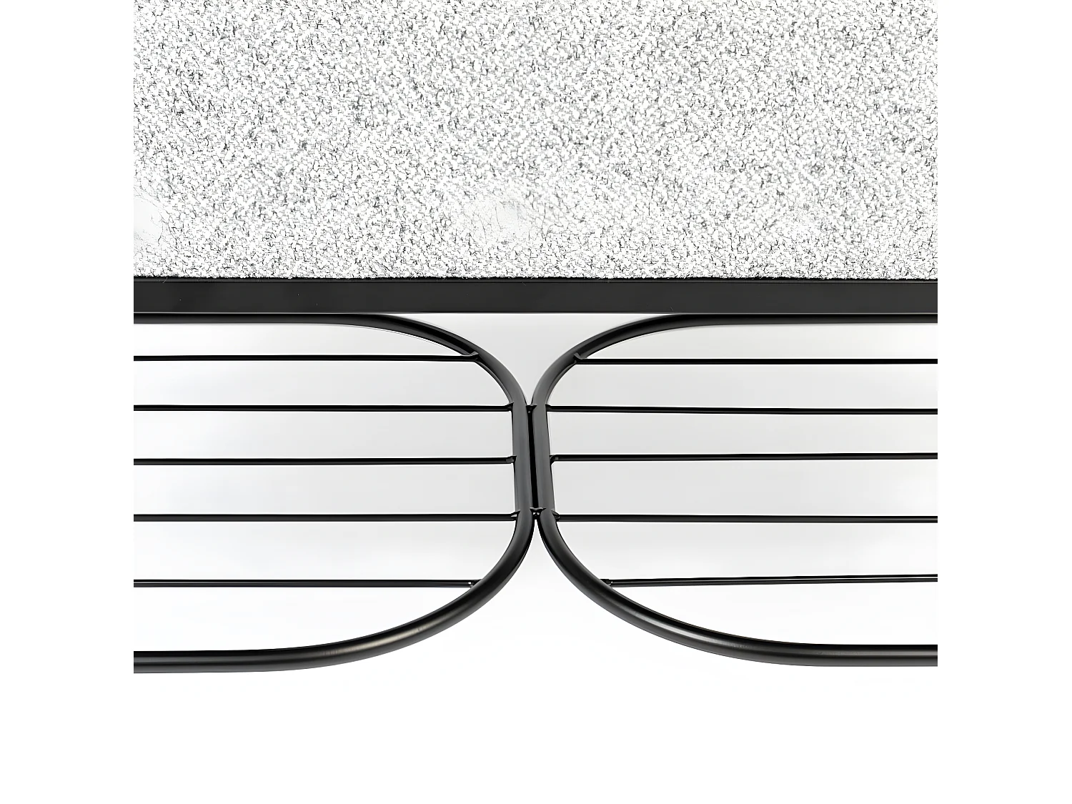 Milou - Banc en tissu et métal - Gris chiné