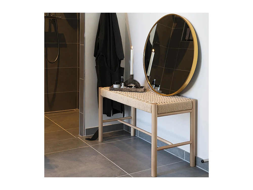 Abano - Banc en bois et corde tressée L80cm - Naturel