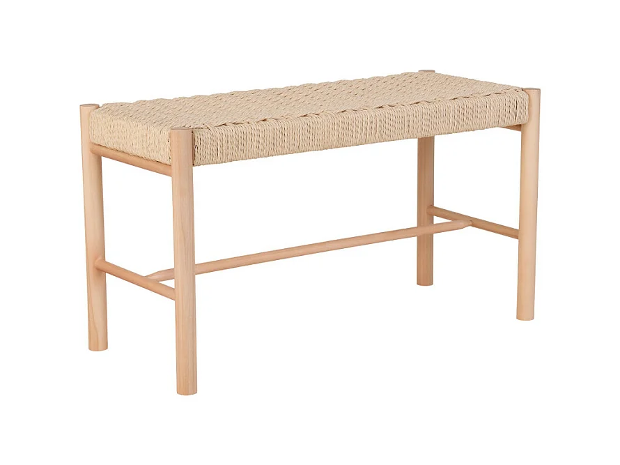 Abano - Banc en bois et corde tressée L80cm - Naturel