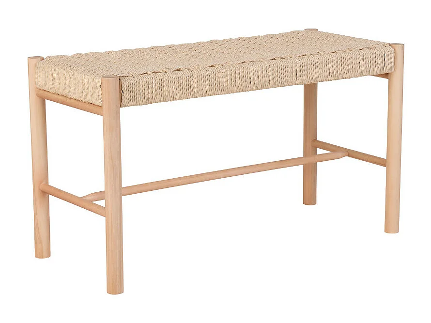 Abano - Banc en bois et corde tressée L80cm - Naturel