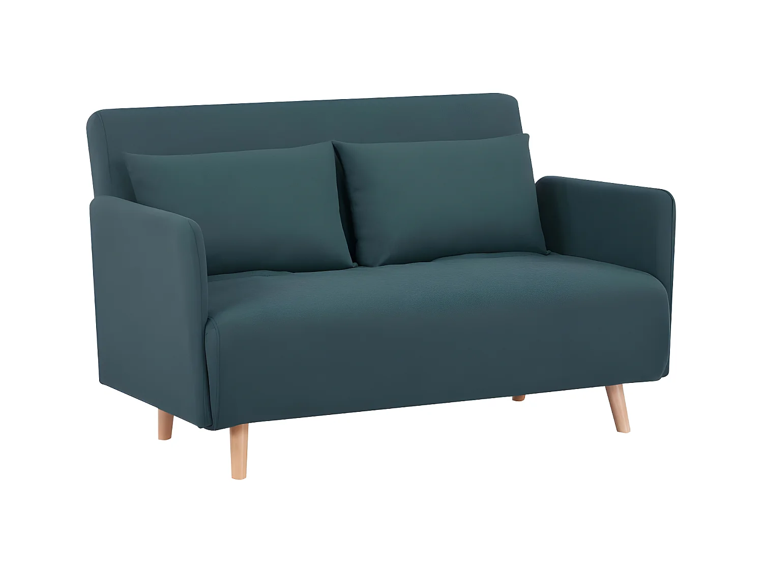 Belushi - Canapé convertible 2 places en tissu L120cm - Couleur - Vert eucalyptus