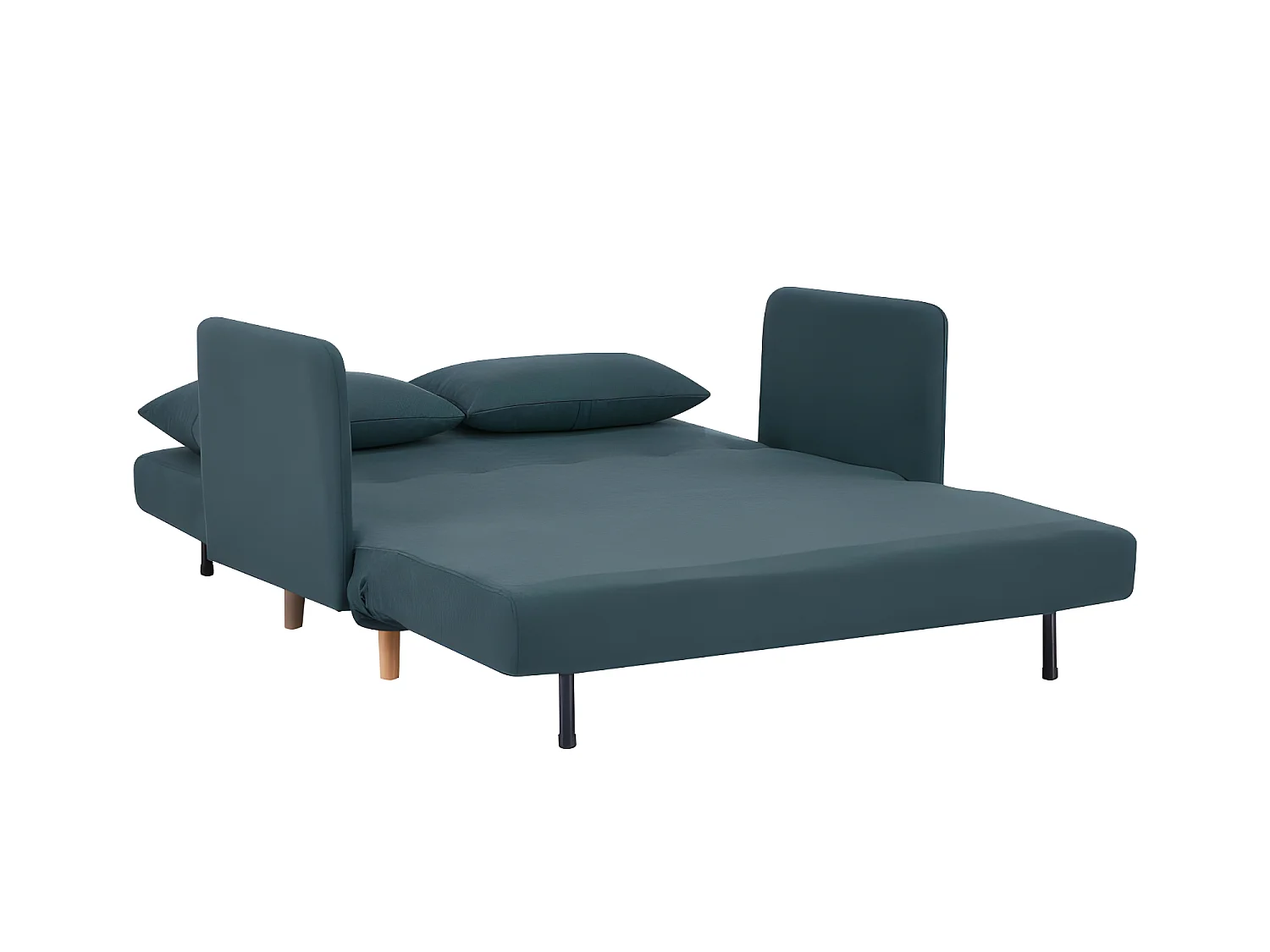 Belushi - Canapé convertible 2 places en tissu L120cm - Couleur - Vert eucalyptus