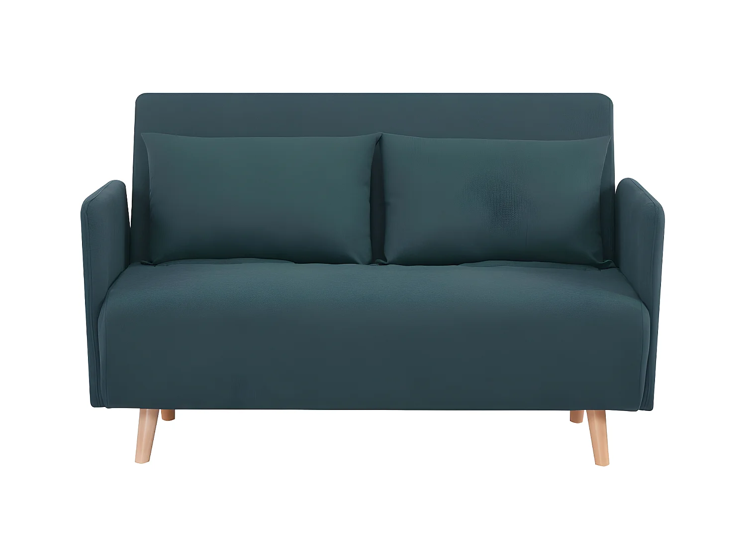Belushi - Canapé convertible 2 places en tissu L120cm - Couleur - Vert eucalyptus