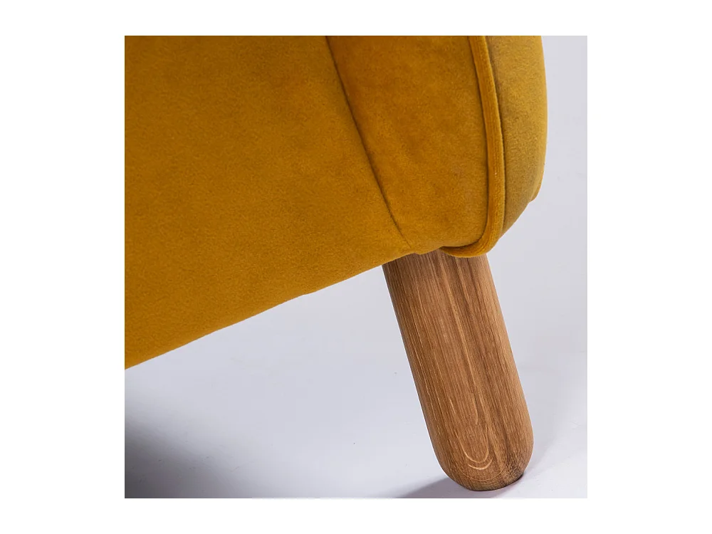 Vornay - Canapé convertible express 2 places en velours - Jaune moutarde