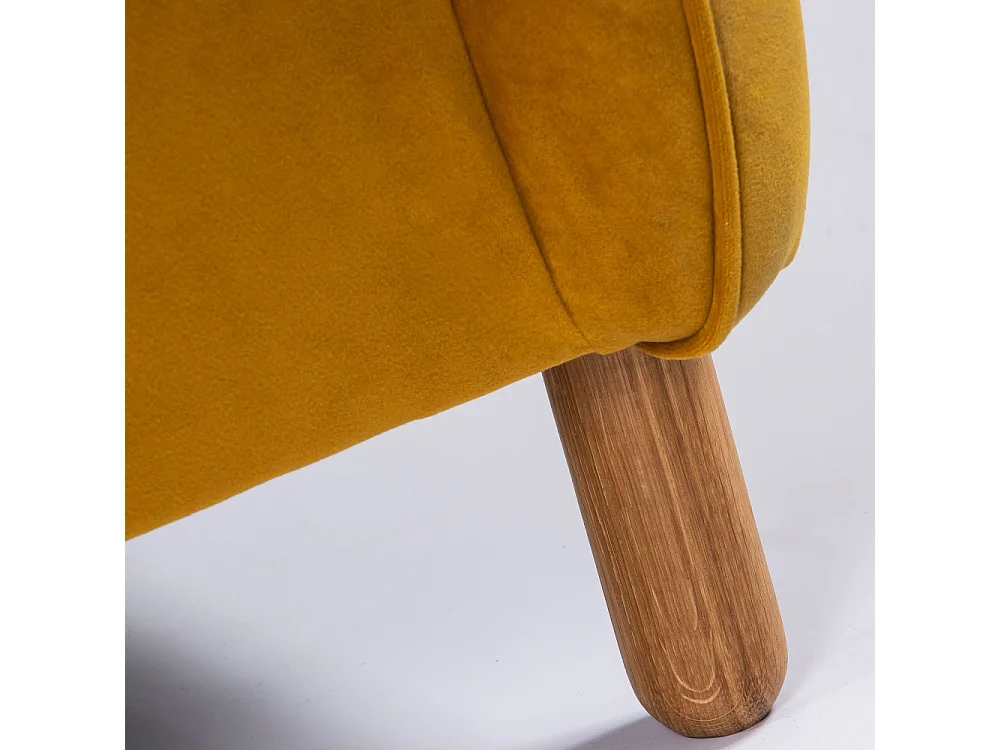 Vornay - Canapé convertible express 2 places en velours - Jaune moutarde