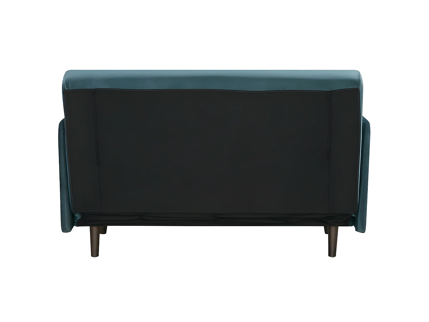 Belushi - Canapé convertible 2 places en velours L120cm - Bleu canard