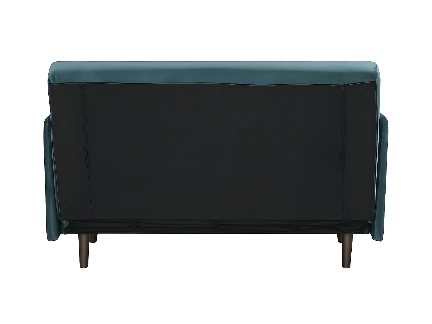 Belushi - Canapé convertible 2 places en velours L120cm - Bleu canard
