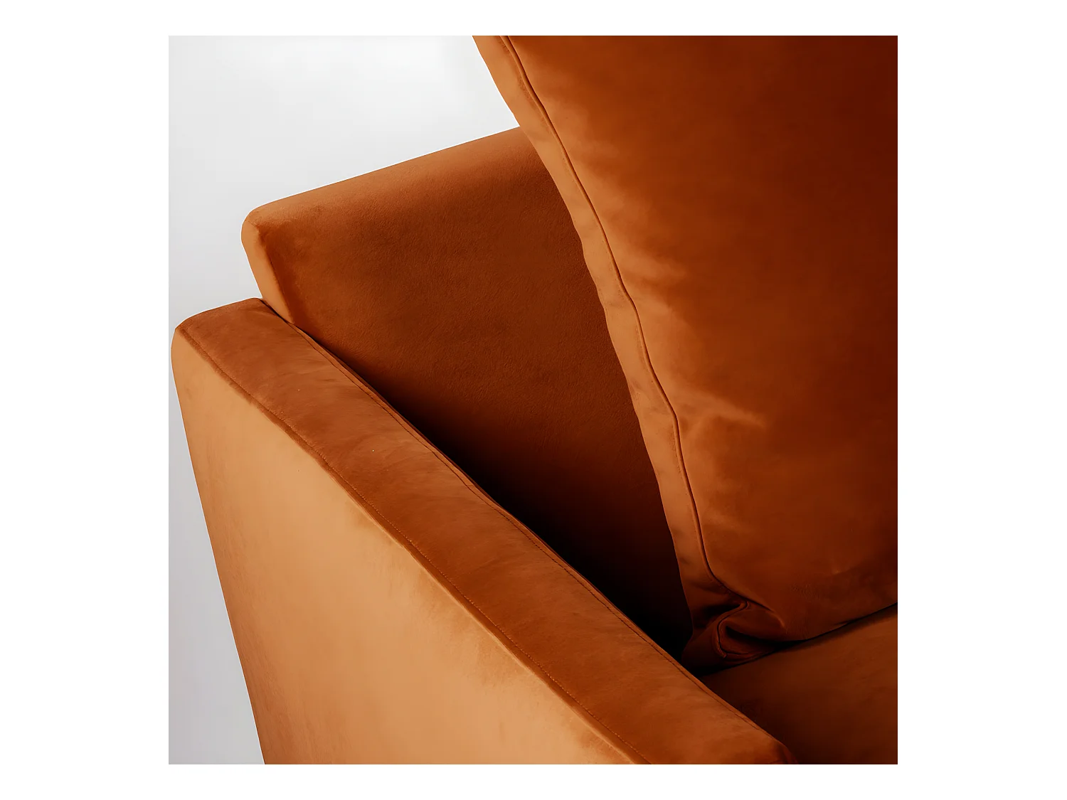 Villabon - Canapé convertible 4 places en velours pieds épingles noirs - Rouille