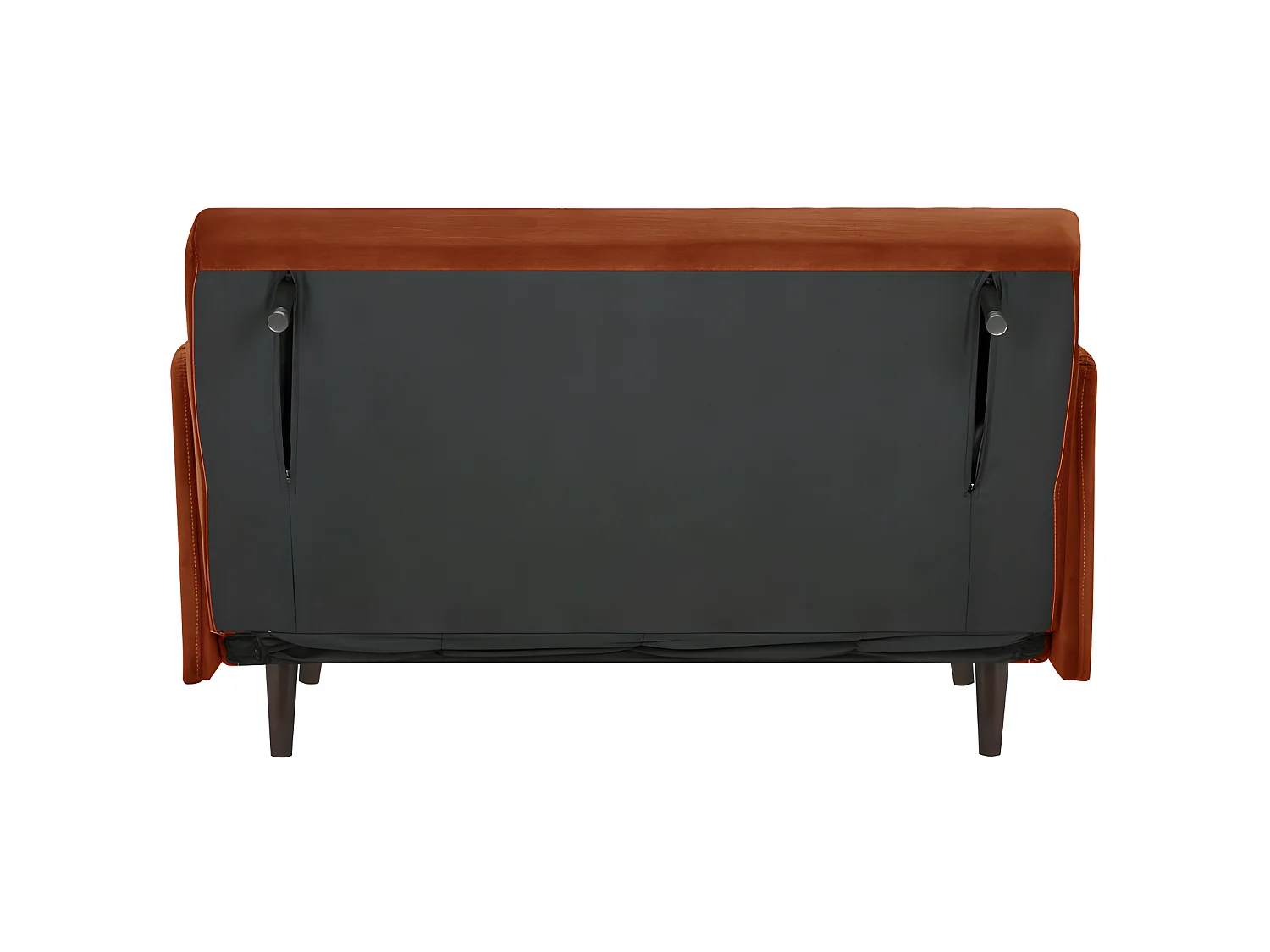 Belushi - Canapé convertible 2 places en velours L120cm - Rouille