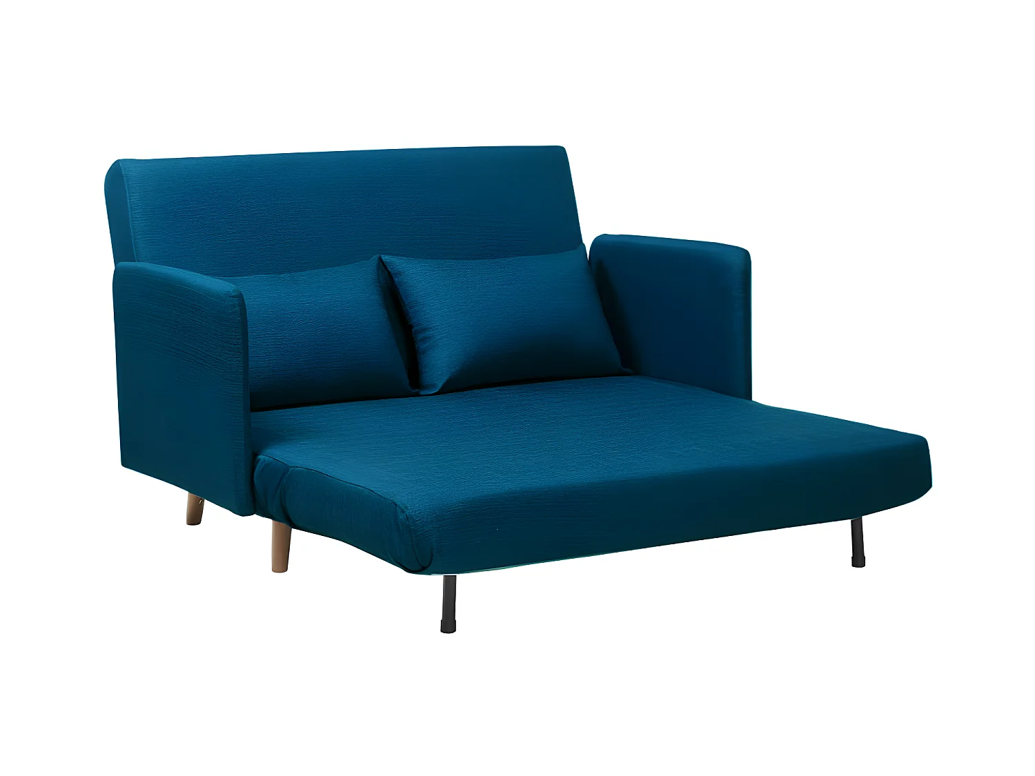 Belushi - Canapé convertible 2 places en tissu L120cm - Couleur - Bleu