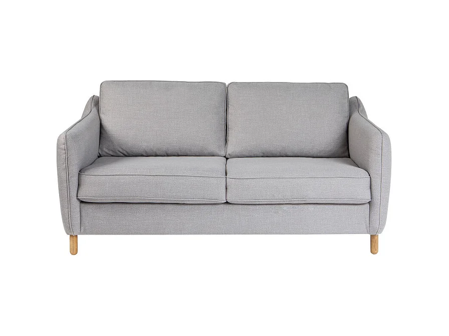 Vornay - Canapé convertible express 2 places en tissu - Gris clair