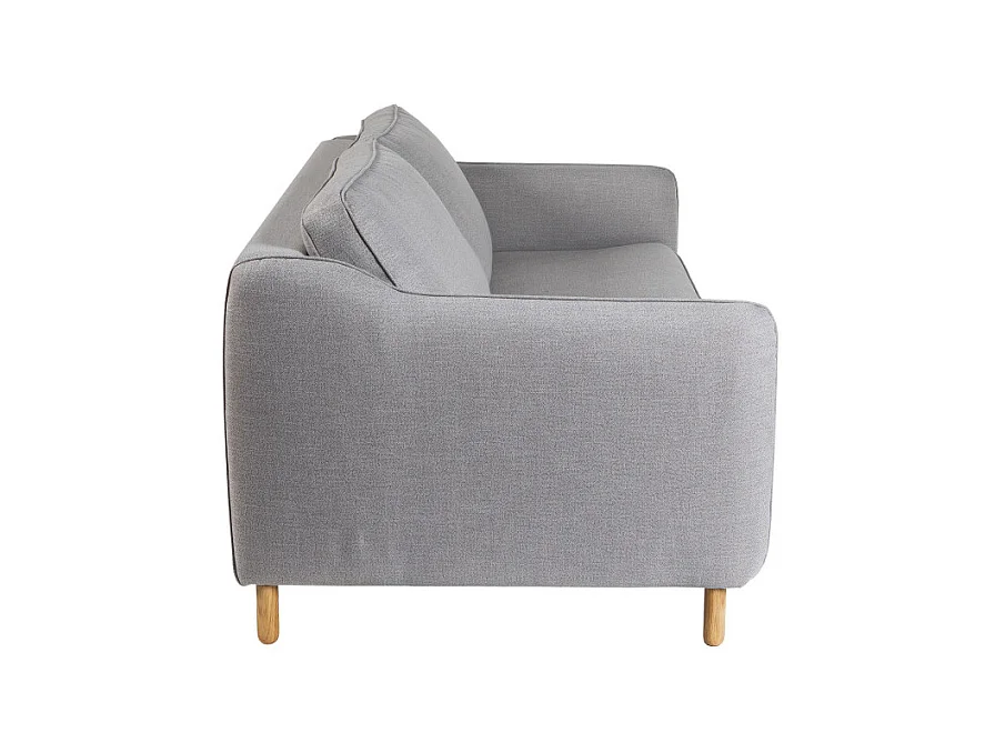 Vornay - Canapé convertible express 2 places en tissu - Gris clair