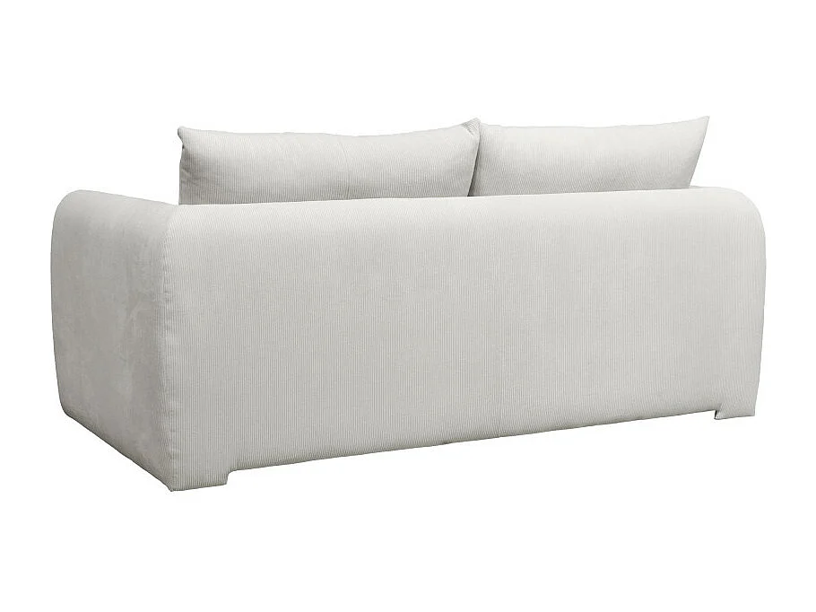 Wiame - Canapé convertible 2,5 places en velours côtelé - Ecru