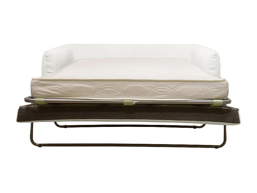 Wiame - Canapé convertible 2,5 places en velours côtelé - Ecru