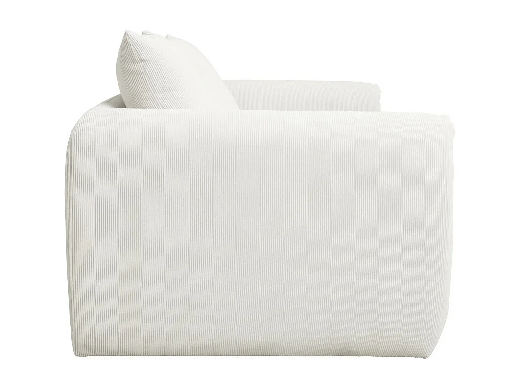 Wiame - Canapé convertible 2,5 places en velours côtelé - Ecru