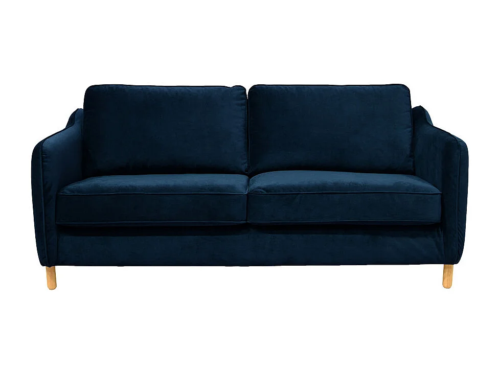 Vornay - Canapé convertible express 3 places en velours - Bleu nuit