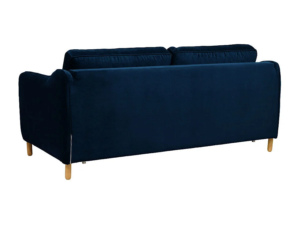 Vornay - Canapé convertible express 3 places en velours - Bleu nuit