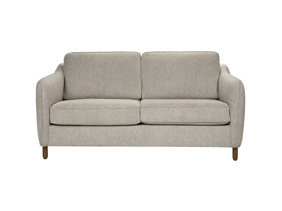 Vornay - Canapé convertible express 2 places en tissu pieds bois foncé - Naturel chiné