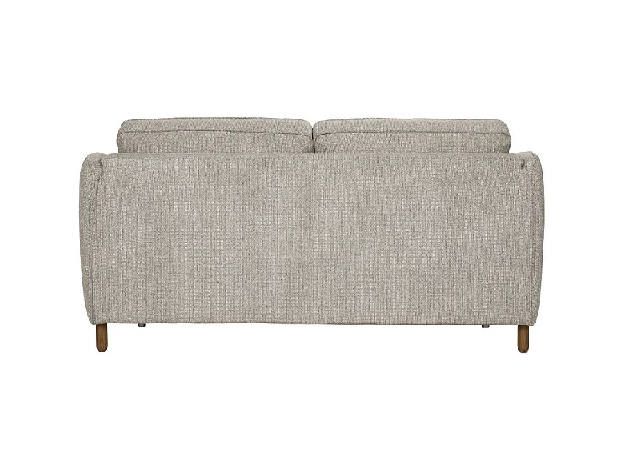 Vornay - Canapé convertible express 2 places en tissu pieds bois foncé - Naturel chiné