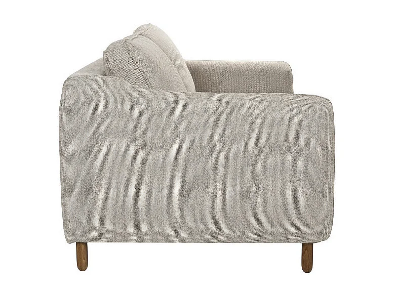 Vornay - Canapé convertible express 2 places en tissu pieds bois foncé - Naturel chiné