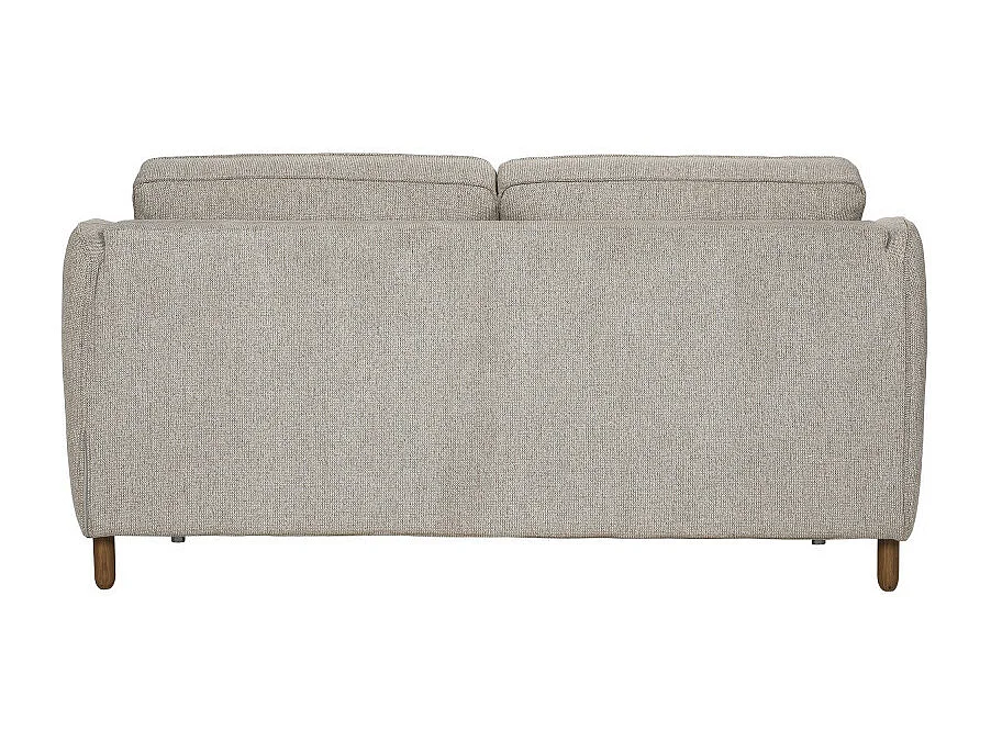 Vornay - Canapé convertible express 2 places en tissu pieds bois foncé - Naturel chiné