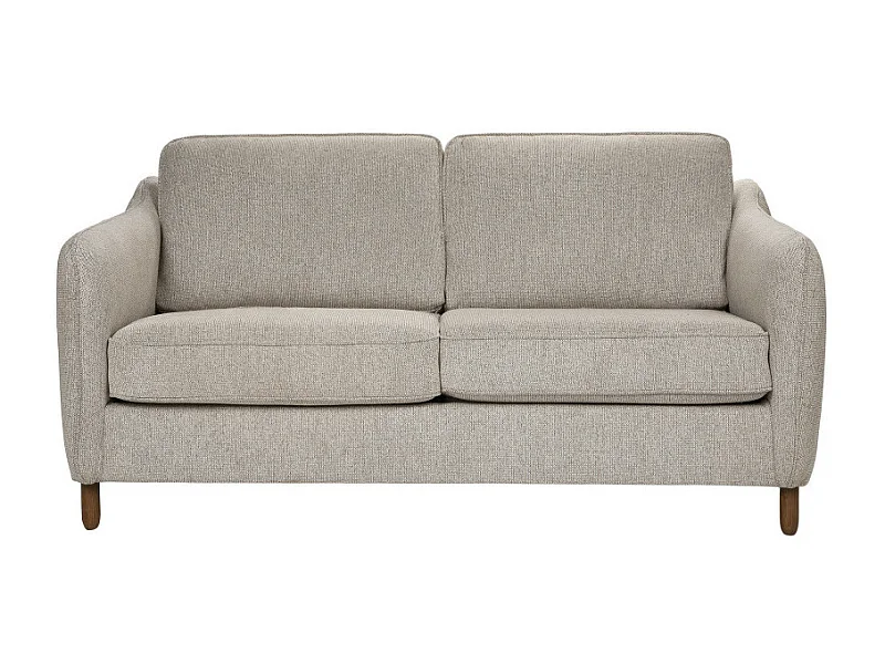 Vornay - Canapé convertible express 2 places en tissu pieds bois foncé - Naturel chiné