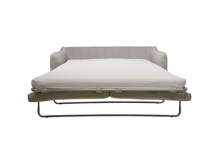 Vornay - Canapé convertible express 3 places en tissu pieds bois foncé - Naturel chiné