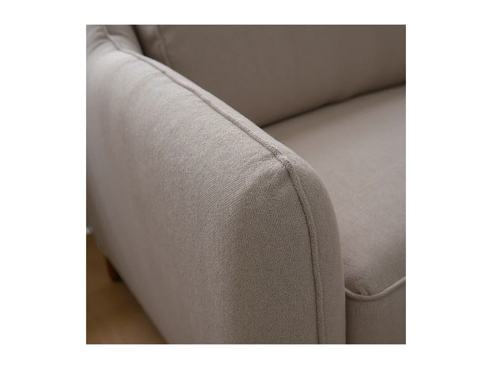 Vornay - Canapé convertible express 3 places en tissu pieds bois foncé - Naturel chiné