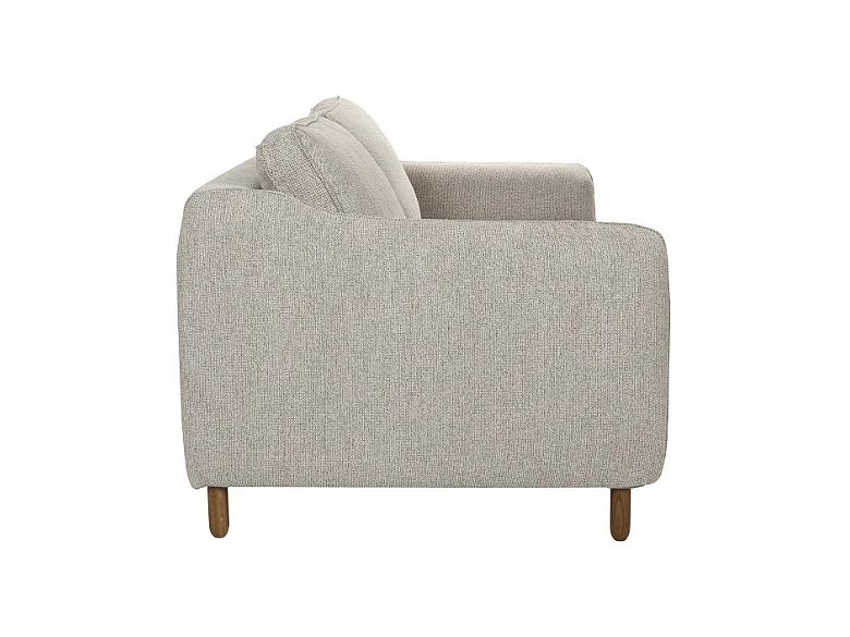 Vornay - Canapé convertible express 3 places en tissu pieds bois foncé - Naturel chiné