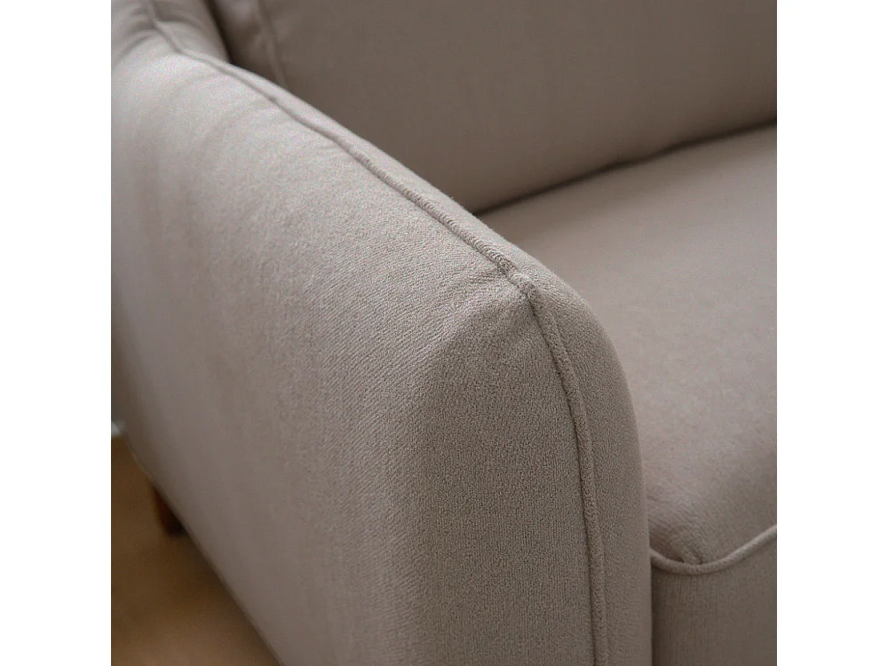 Vornay - Canapé convertible express 3 places en tissu pieds bois foncé - Naturel chiné