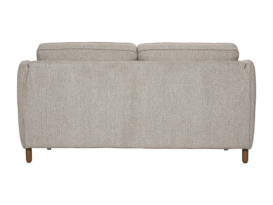 Vornay - Canapé convertible express 3 places en tissu pieds bois foncé - Naturel chiné