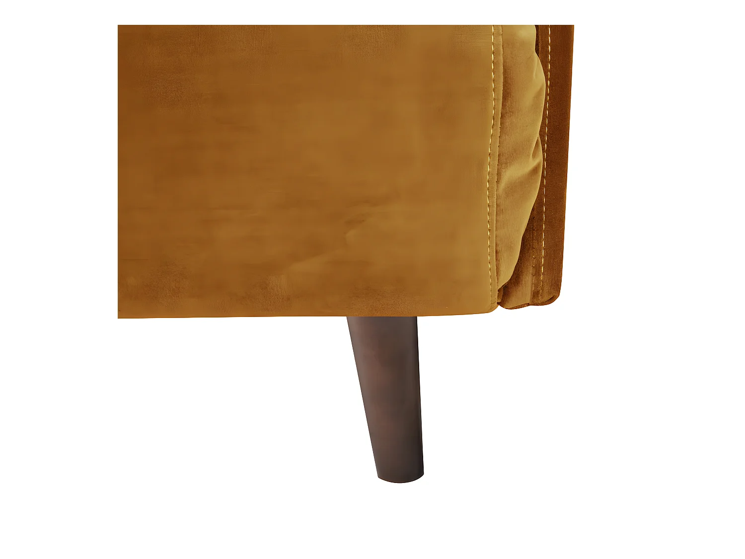 Belushi - Canapé convertible 2 places en velours L120cm - Jaune moutarde