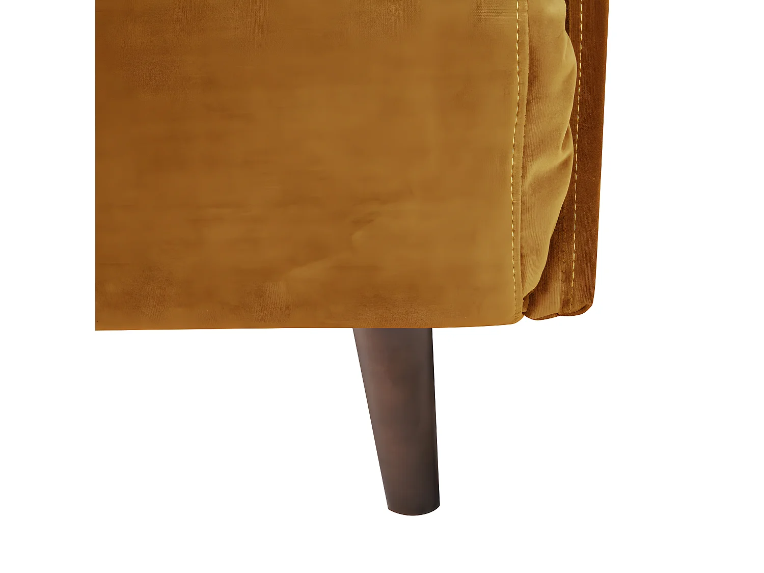 Belushi - Canapé convertible 2 places en velours L120cm - Jaune moutarde