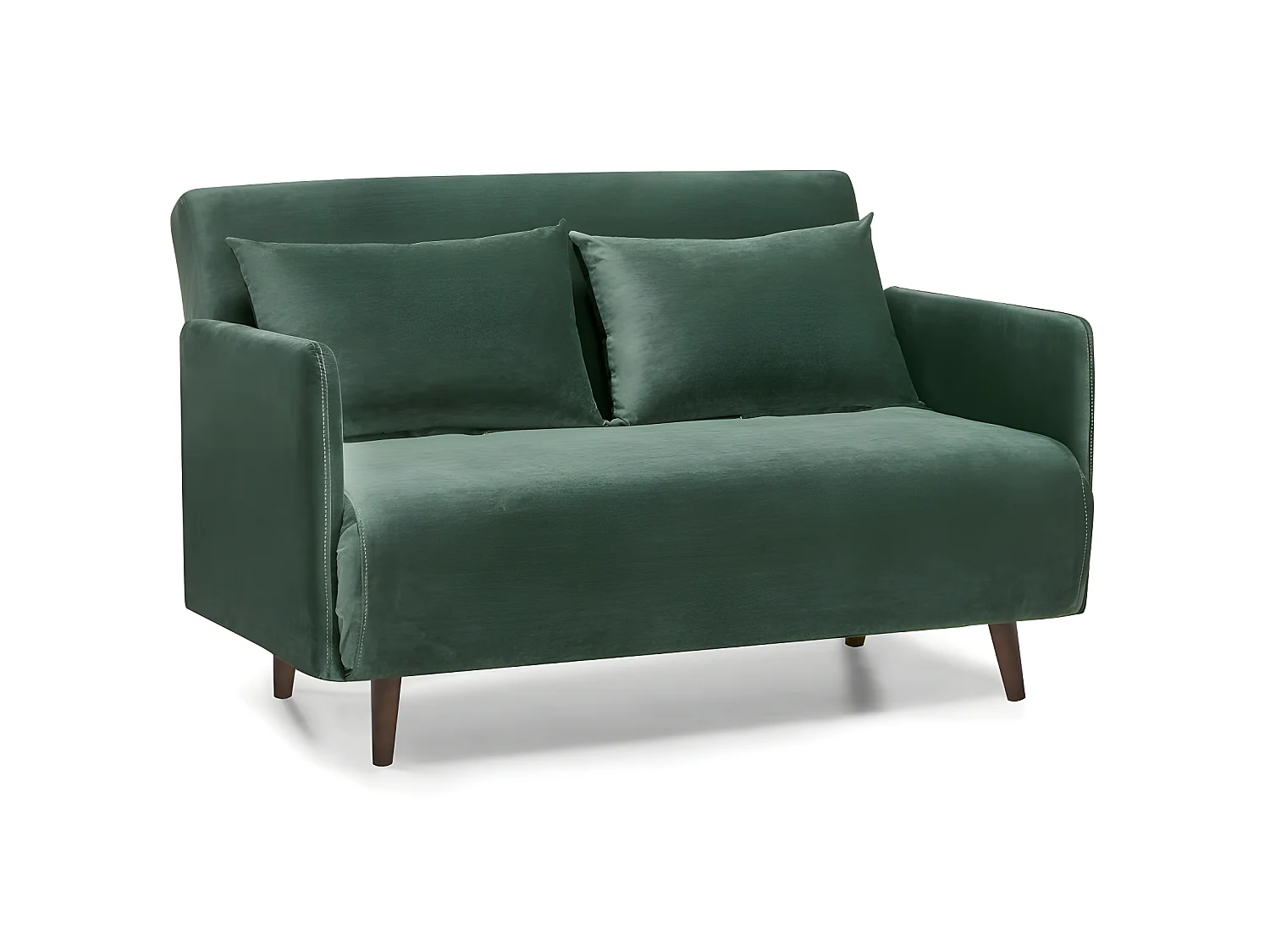 Belushi - Canapé convertible 2 places en velours L120cm - Vert forêt